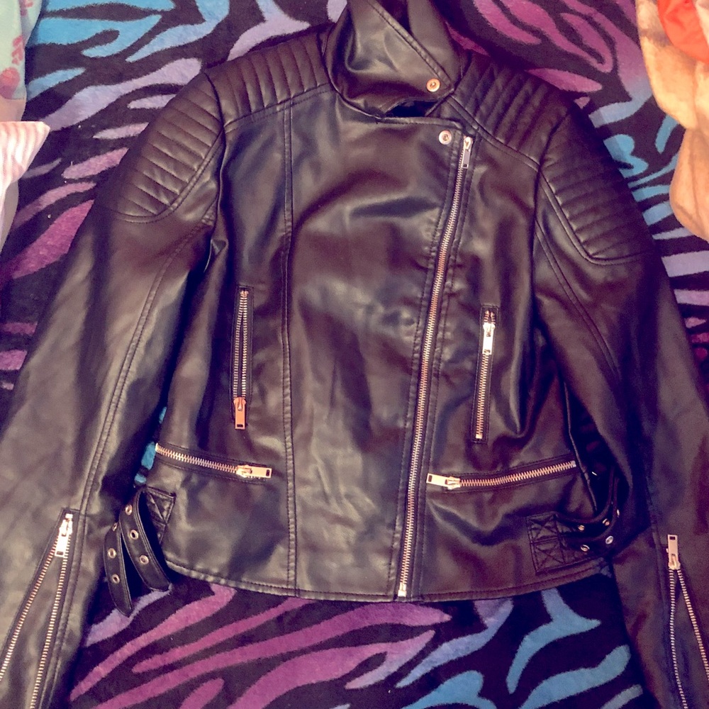 Black leather jacket